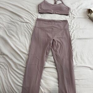Mauve Sports Bra and Leggings Set
